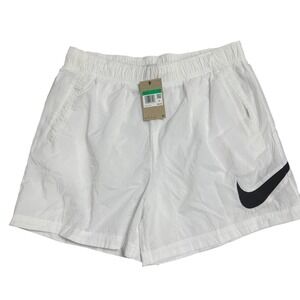 Nike Womens High Rise Woven‎ Running Shorts Swoosh Lightweight Athletic White XL